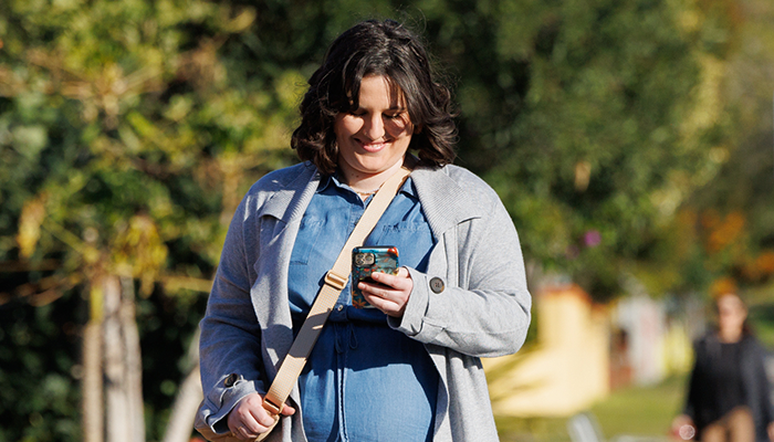 Woman looking at phone