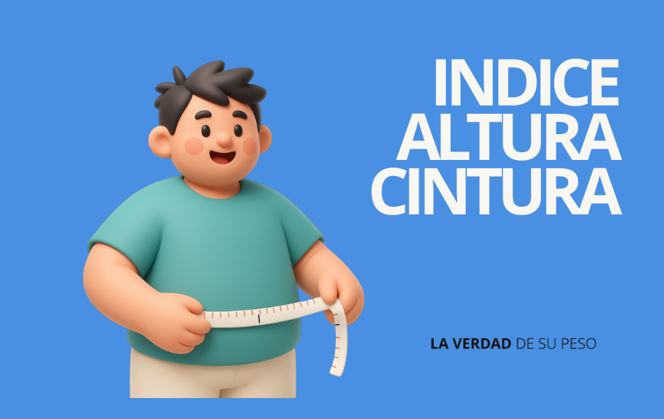 Persona con obesidad tomando medida de su cintura para poder hacer el calculo de indice altura y cintura Generado con IA